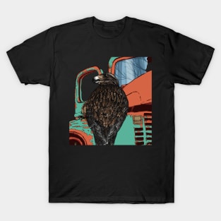 The Hawk and the rusted vintage car T-Shirt